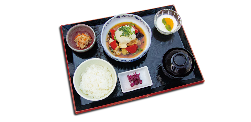 赤城鶏と旬野菜の揚げだし