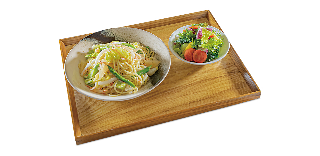 春野菜と桜海老のパスタ